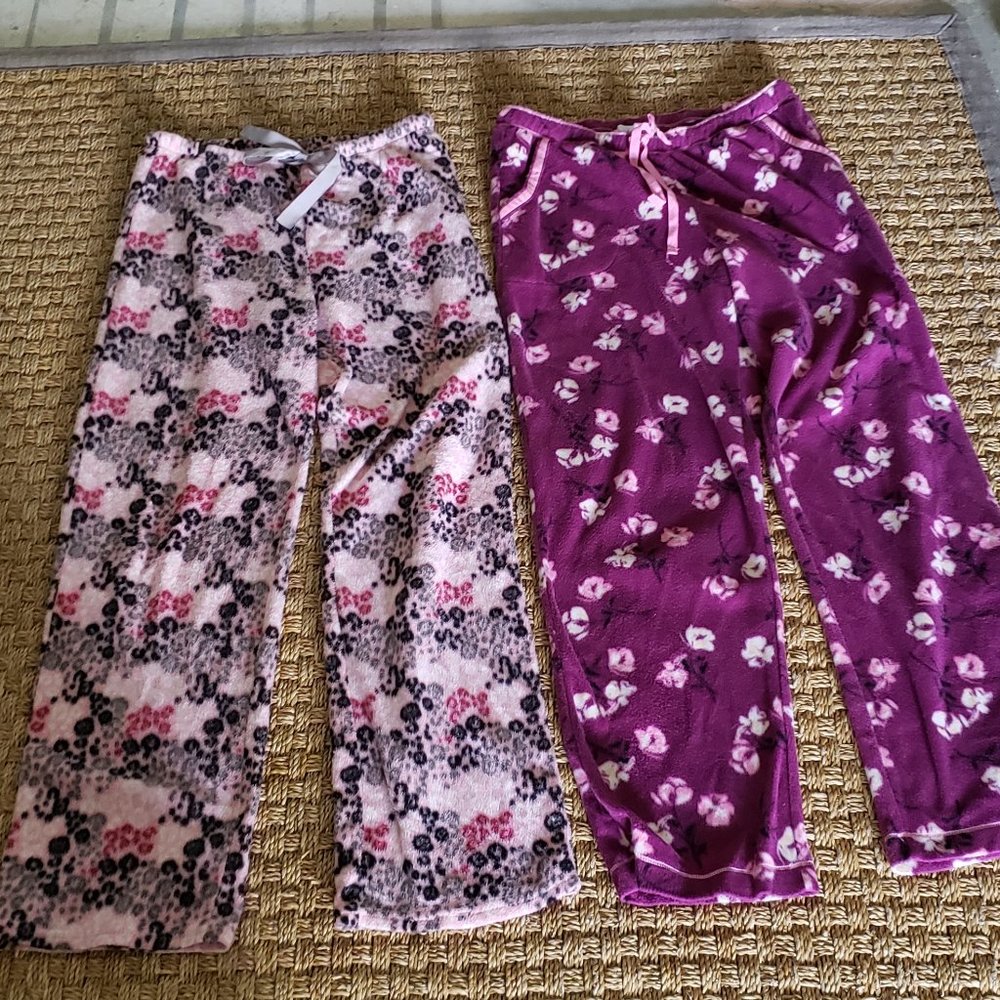 Two pairs of Warm Fleece Pajama bottoms